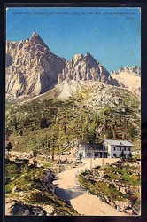 Dolomitenstraße Tirol, Farblichtdruck mit Ansicht Falzarego ...