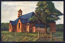 Lens in Frankreich, Künsterkarte mit Ansicht Kapelle Lorettoberg, ...