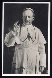 Papst Pius- Portraitkarte, Fotopostkarte, Karte um 1920, Zustand II