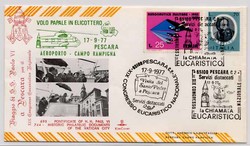 Beleg Italien, , Erstflug.  Motiv: Luftfahrt,Hubschrauber,zivil.  ...