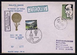 Beleg Belgien, , Ballonpost.  Motiv: Luftfahrt,Ballon,Ballonnpost.  ...