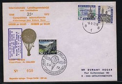 Beleg Belgien, , Ballonpost.  Motiv: Luftfahrt,Ballon,Ballonnpost.  ...