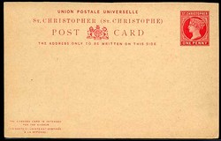 Ganzsache St. Christopher St. Kitts, .  Details und Erhaltung siehe ...