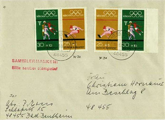 Beleg Bundesrepublik Deutschland, , .  Motiv: Sport u. Spiel ...