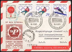 Beleg Polen, , Ballonpost.  Motiv: Luftfahrt,Ballon,Ballonnpost.  ...