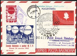 Beleg Polen, , Ballonpost.  Motiv: Luftfahrt,Ballon,Ballonnpost.  ...