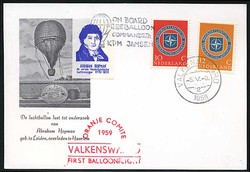 Beleg Niederlande, , Ballonpost.  Motiv: Luftfahrt,Ballon,Ballonnpost ...