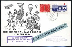 Beleg Niederlande, , Ballonpost.  Motiv: Luftfahrt,Ballon,Ballonnpost ...