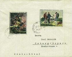 Beleg Frankreich, , .  Motiv: Kunst u. Kultur,Malerei,Europaeische ...