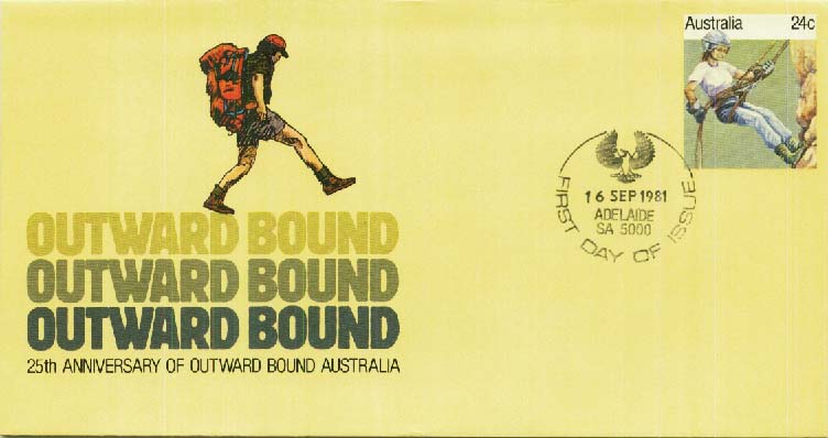 Ganzsache Australien, Ersttagsbrief.  Motiv: Sport u. Spiel,Wandern, ...