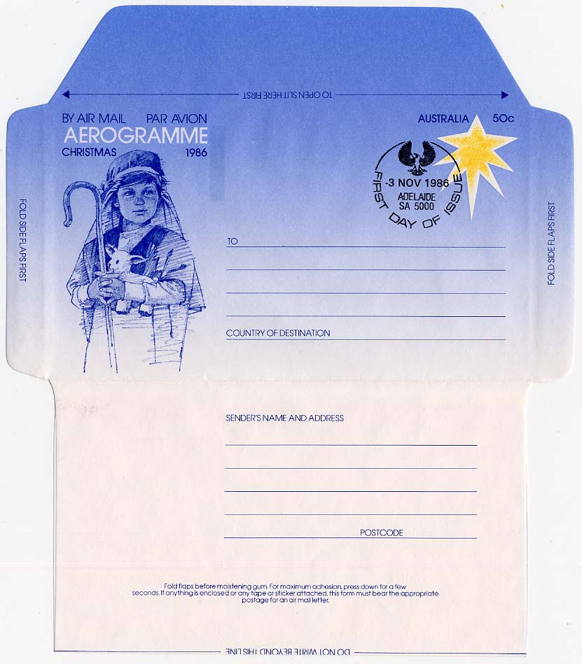 Ganzsache Australien, Ersttagsbrief.  Motiv: Ansichtskarten ...