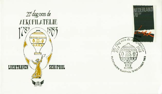 Beleg Niederlande, , .  Motiv: Luftfahrt,FlughÃ¤fen,internationale ...