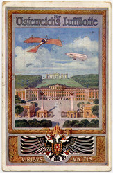 "Für Österreichs Luftflotte", farbige Postkarte circa 1914, mit ...