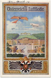 "Für Österreichs Luftflotte", farbige Postkarte circa 1914, mit ...