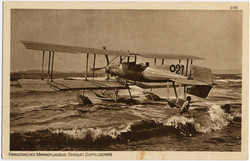 "Französisches Marineflugzeug (Bréguet-Doppeldecker)", Postkarte ...