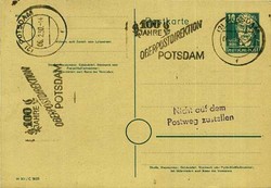 Beleg Sowjetische Zone, , Vorausentwertung.  Details und Erhaltung ...