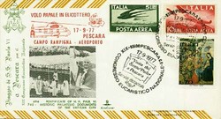 Beleg Italien, , Luftpost.  Motiv: Luftfahrt,Hubschrauber ...