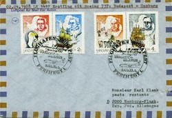 Beleg Ungarn, , Erstflug.  Motiv: Expeditionen,Antarktis,.  Details ...