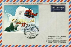 Beleg Ungarn, , Erstflug.  Motiv: Expeditionen,Antarktis,.  Details ...