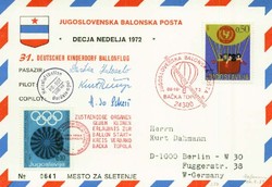 Beleg Jugoslawien, , Ballonpost.  Motiv: Luftfahrt,Ballon,Ballonnpost ...