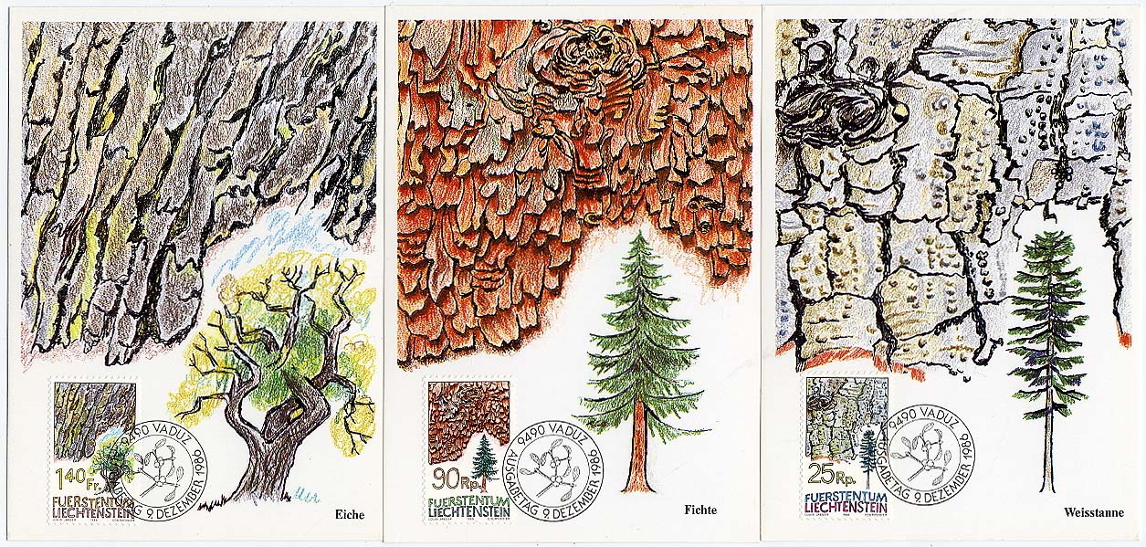 Beleg Liechtenstein, , .  Motiv: Natur,Bäume,allgemein.  Details und ...