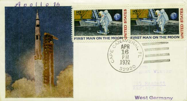 Beleg USA, , .  Motiv: Weltraum,Raumfahrt,Apollo.  Details und ...