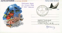Ganzsache Papua Neuguinea, .  Motiv: Luftfahrt,Hubschrauber,zivil.  ...