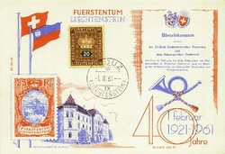 Beleg Liechtenstein, , Vorausentwertung.  Details und Erhaltung siehe ...