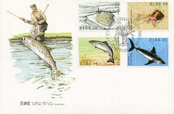 Beleg Irland, , Ersttagsbrief.  Motiv: Natur,Jagen und Fischen ...