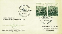 Beleg Luxemburg, , Erstflug.  Motiv: Luftfahrt,Flugpost,sonstige ...