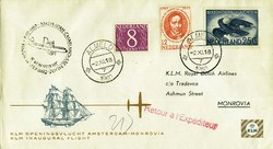 Beleg Niederlande, , Erstflug.  Motiv: Luftfahrt,Flugpost,sonstige ...