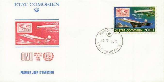 Beleg Komoren, , Ersttagsbrief.  Motiv: Zeppelin,Zeppelin ...