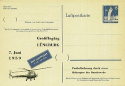 Privatganzsache Berlin, .  Motiv: Luftfahrt,Hubschrauber,militärisch ...