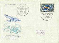 Beleg Schweiz, , Ersttagsbrief.  Motiv: Luftfahrt,Flug Ereignisse,- ...