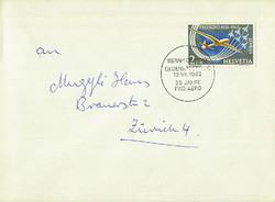 Beleg Schweiz, , Ersttagsbrief.  Motiv: Luftfahrt,Flug Ereignisse,- ...