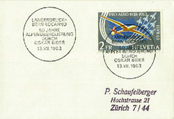 Beleg Schweiz, , Ersttagsbrief.  Motiv: Luftfahrt,Flug Ereignisse,- ...