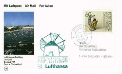 Beleg Portugal, , Erstflug.  Motiv: Luftfahrt,Flugpost,Lufthansa.  ...