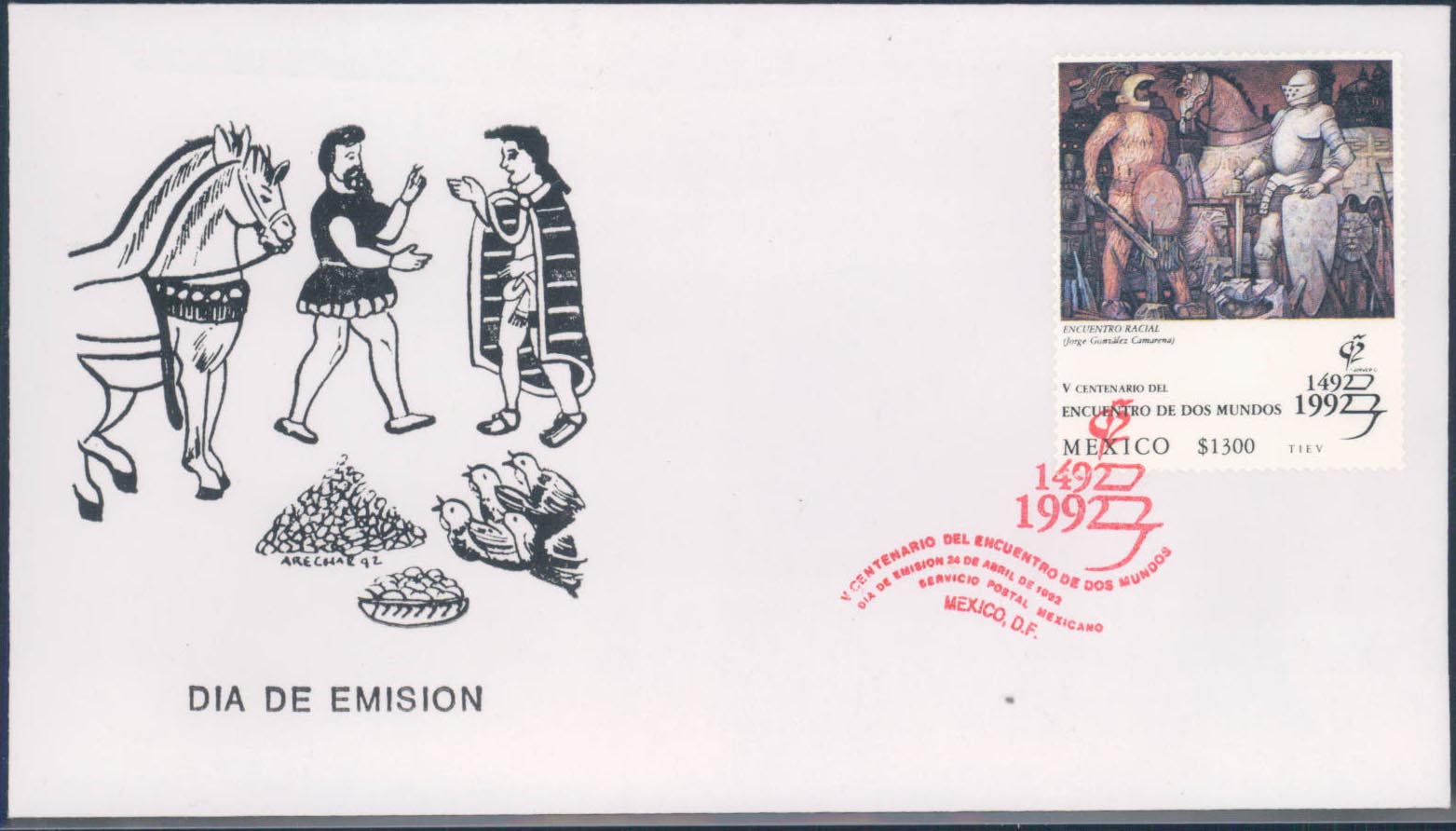 Beleg Mexiko, , Ersttagsbrief.  Motiv: Kunst u. Kultur,Malerei ...