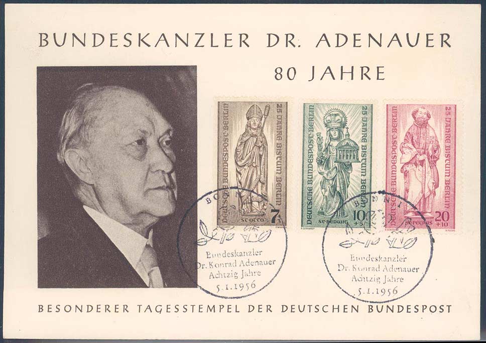 Beleg Berlin, , .  Motiv: Geschichte,Politiker,Adenauer.  Details und ...
