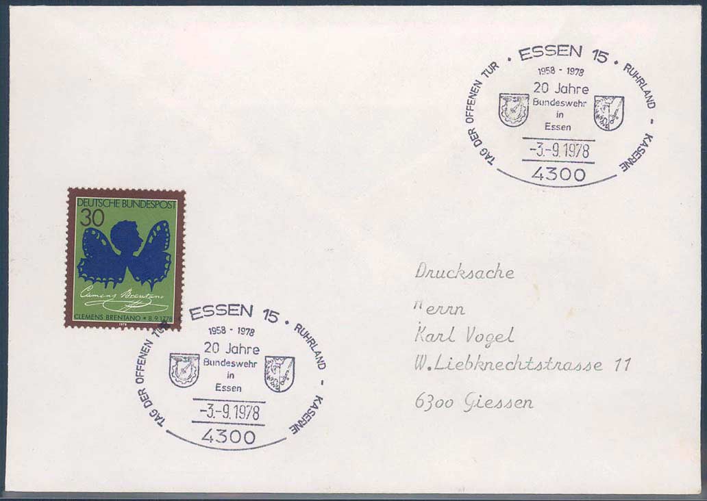 Beleg Bundesrepublik Deutschland, , .  Motiv: Militaer, Bundeswehr.  ...
