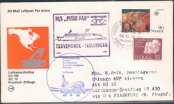 Beleg Schweden, , Erstflug.  Motiv: Luftfahrt,Flugpost,Lufthansa.  ...