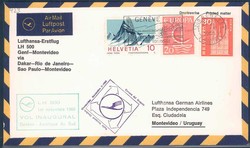 Lufthansa Erstflugbeleg 1966. Details siehe Abbildung.
