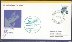 Lufthansa Erstflugbeleg 1974. Details siehe Abbildung.