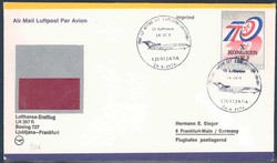 Lufthansa Erstflugbeleg 1974. Details siehe Abbildung.