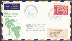 Lufthansa Erstflugbeleg 1969. Details siehe Abbildung.