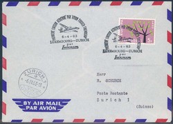 Swiss Air Erstflugbeleg 1963. Details siehe Abbildung.