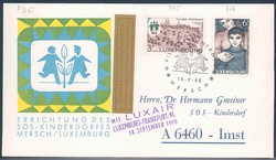 Luxair Erstflugbeleg 1968. Details siehe Abbildung.