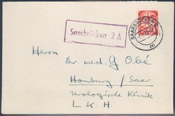 Beleg Saar, , Posthilfstellenstempel.  Details und Erhaltung siehe ...