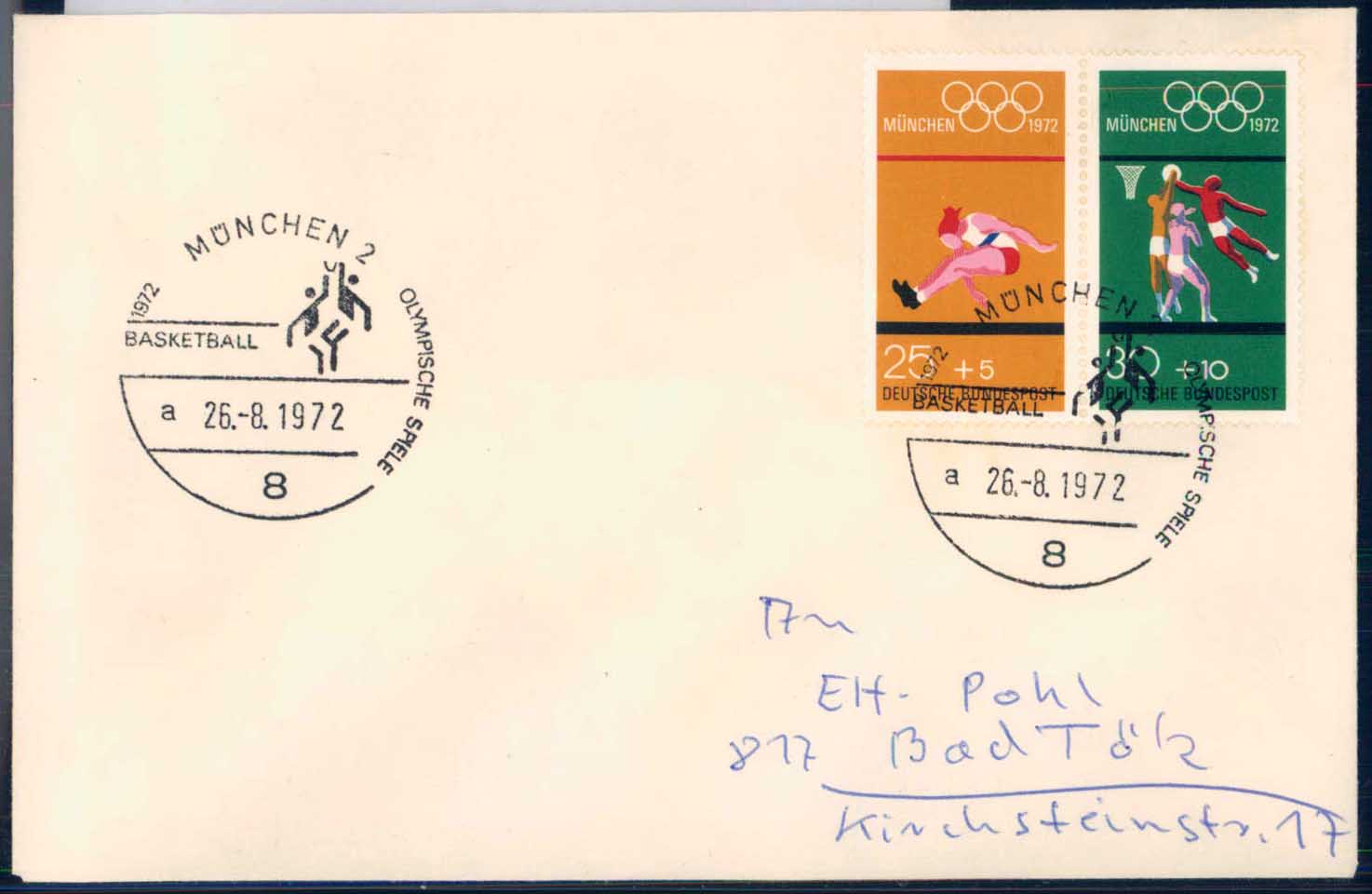 Beleg Bundesrepublik Deutschland, , .  Motiv: Sport u. Spiel, ...