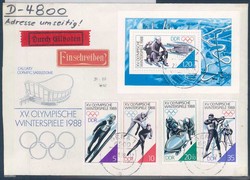Beleg DDR, , .  Motiv: Sport u. Spiel, Olympische Winterspiele 1976-, ...